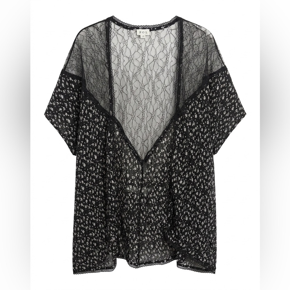 POL Floral Lace Duster Kimono S/M NWOT